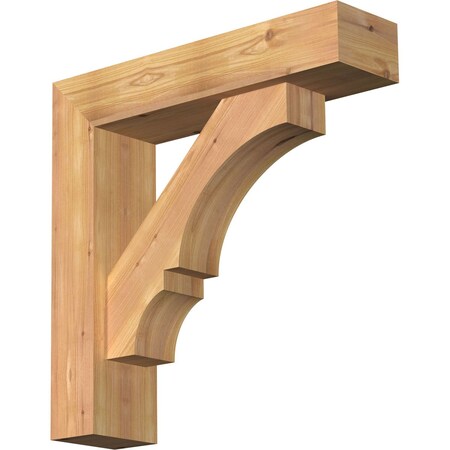 Ekena Millwork Balboa Block Smooth Bracket w/ Offset Brace, Western Red Cedar, 5 1/2"W x 22"D x 22"H BKT0604X22X22BOA05SWR